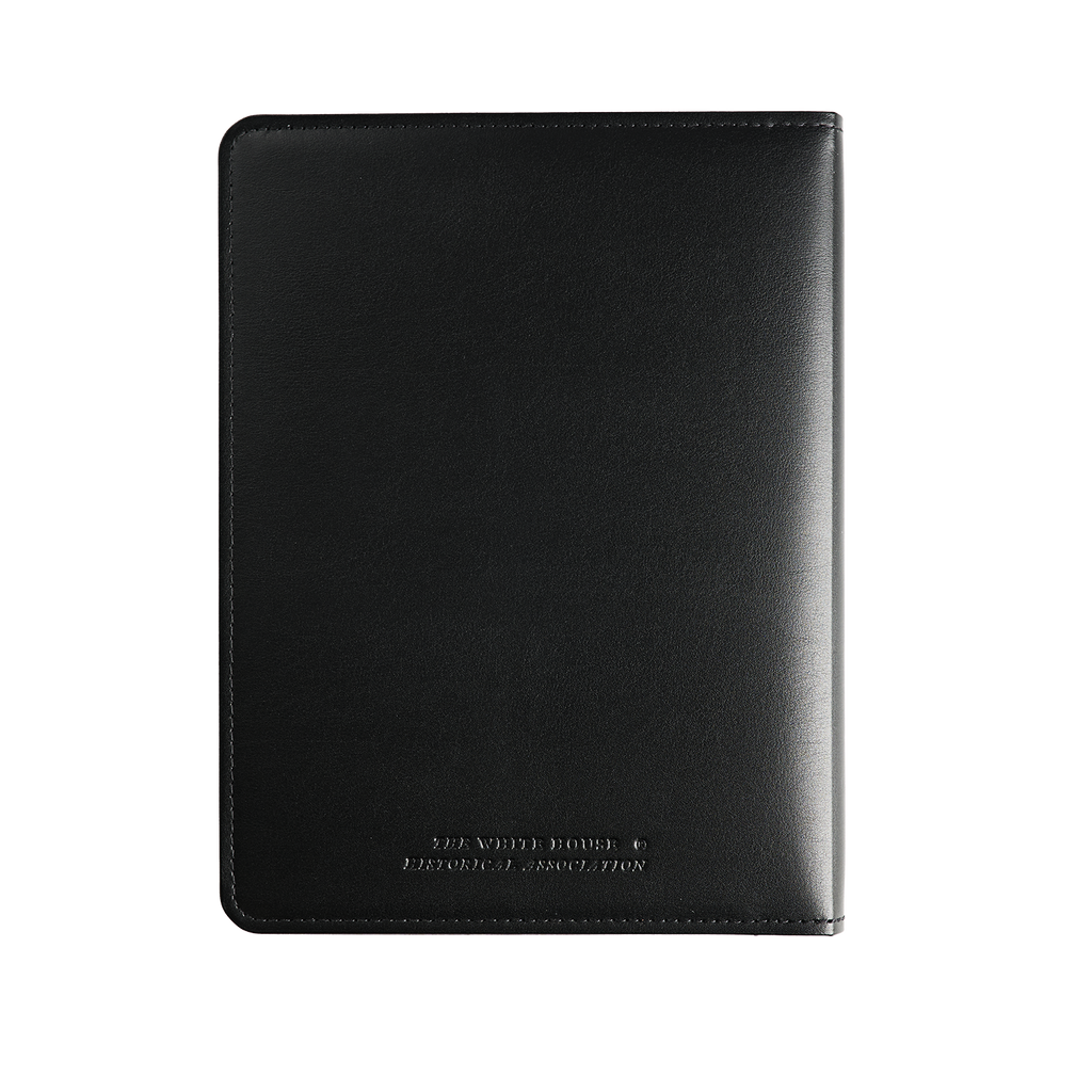 Black Truman Seal Leather Bound 9" Refillable Notebook