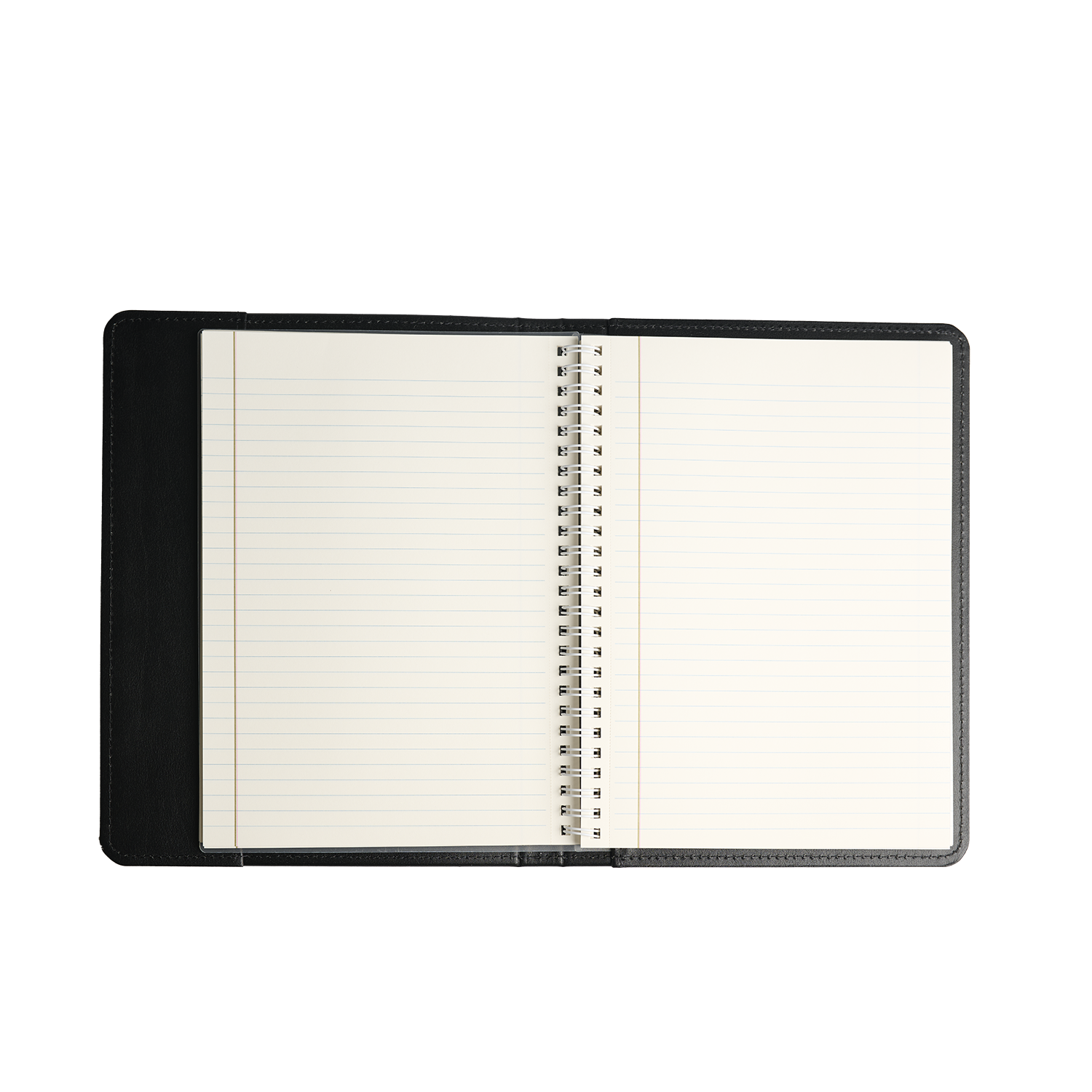 Black Truman Seal Leather Bound 9" Refillable Notebook