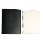 Black Truman Seal Leather Bound 9" Refillable Notebook