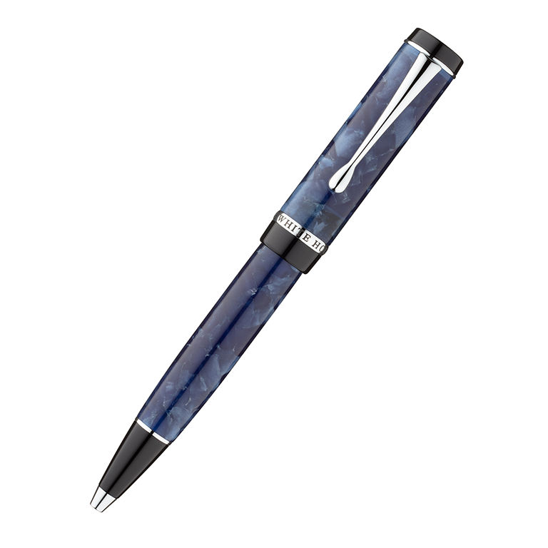 White House Marbleized Resin Rollerball Pen with Truman Seal - Open