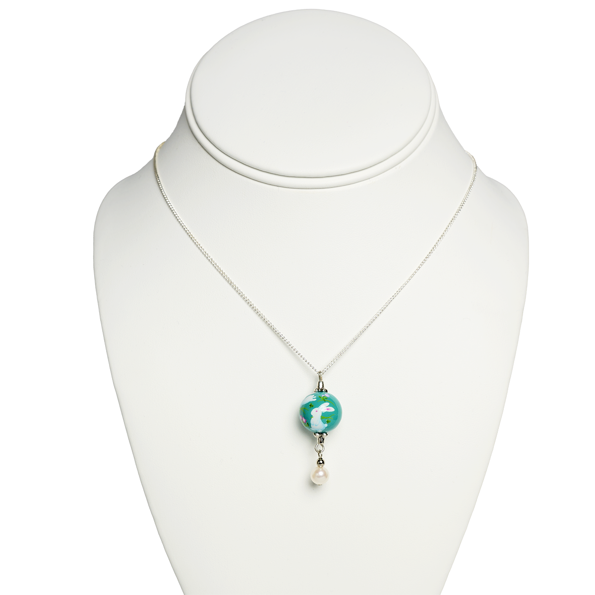 White House Bunnies Pendant Necklace