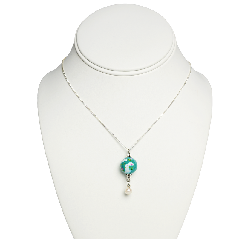 White House Bunnies Pendant Necklace