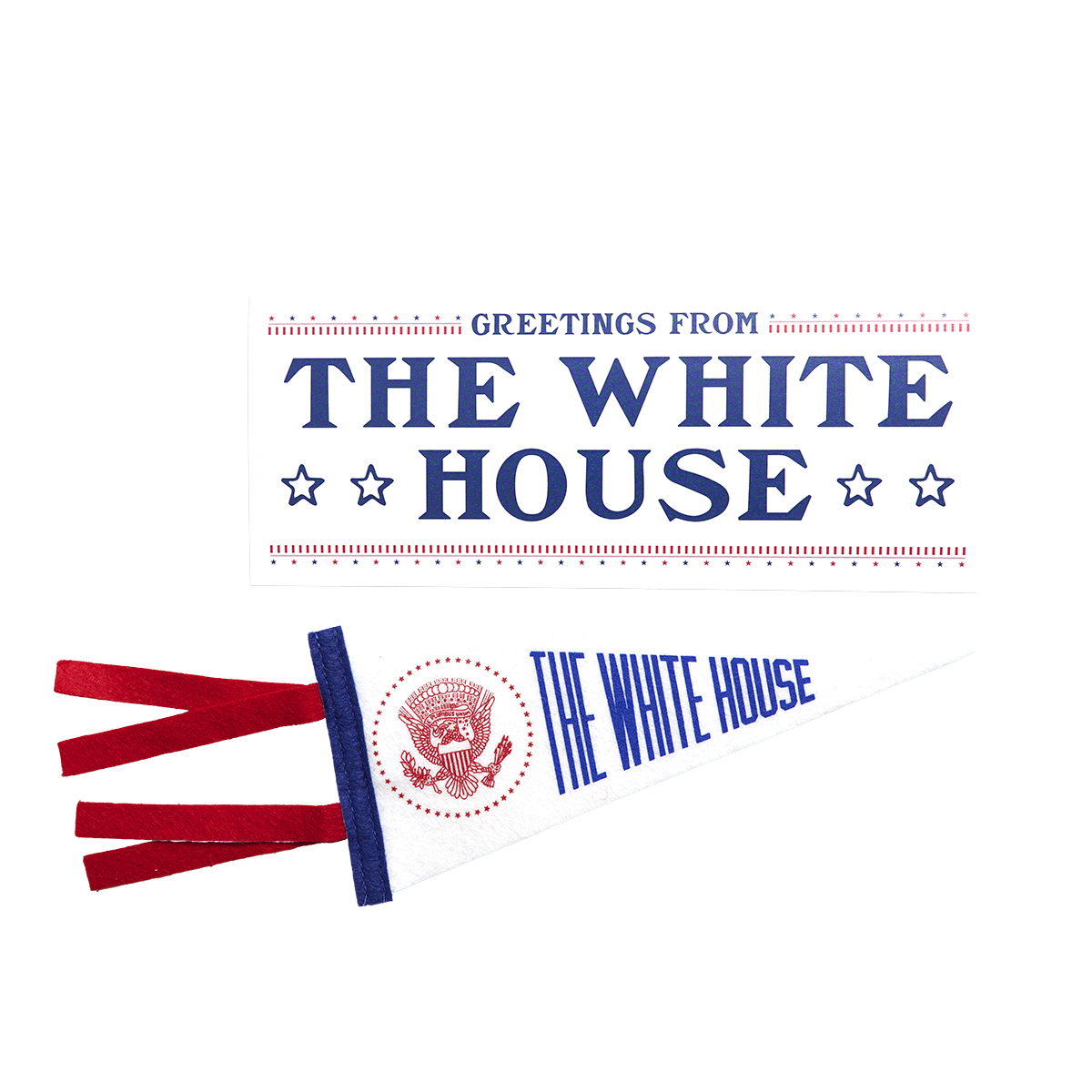 White House Greeting Card With 9" Truman Seal Pennant