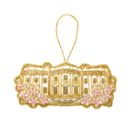 Cherry Blossom White House Embroidered Ornament