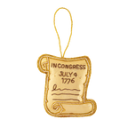 Declaration of Independence Scroll Embroidered Felt Ornament front