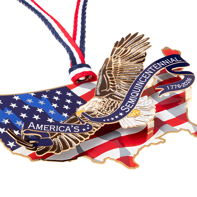 America250 Eagle of Freedom Over America Ornament detailed