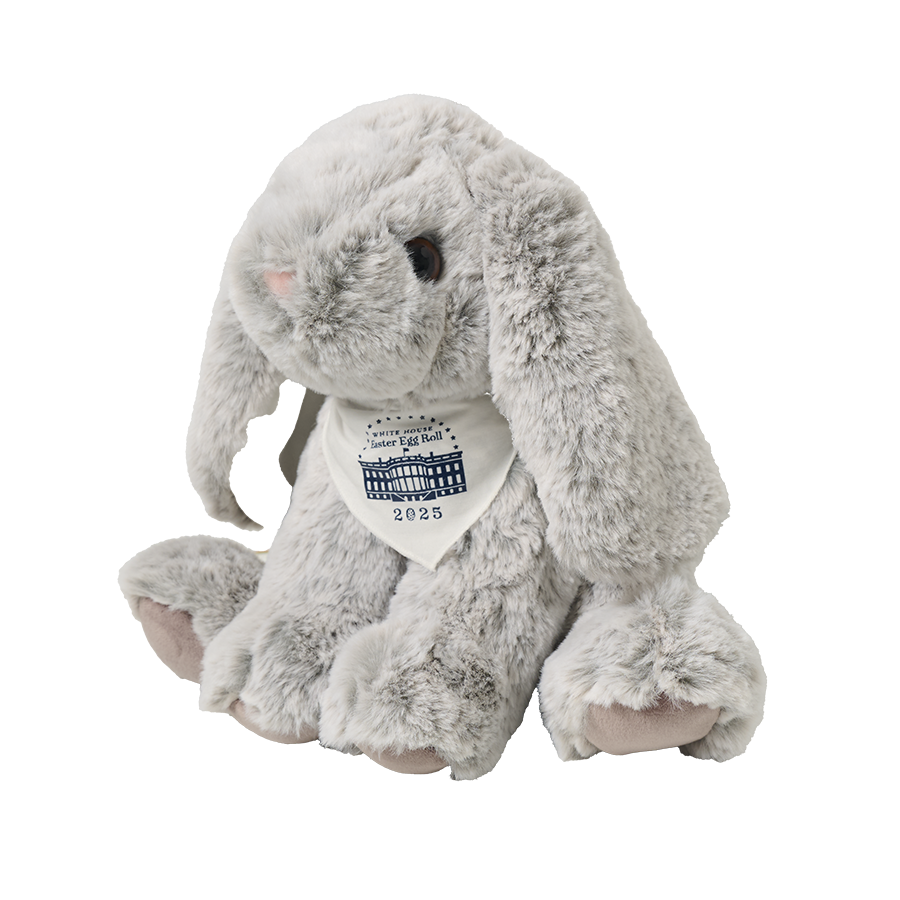 Easter Bunny Plush with Printed Bandana