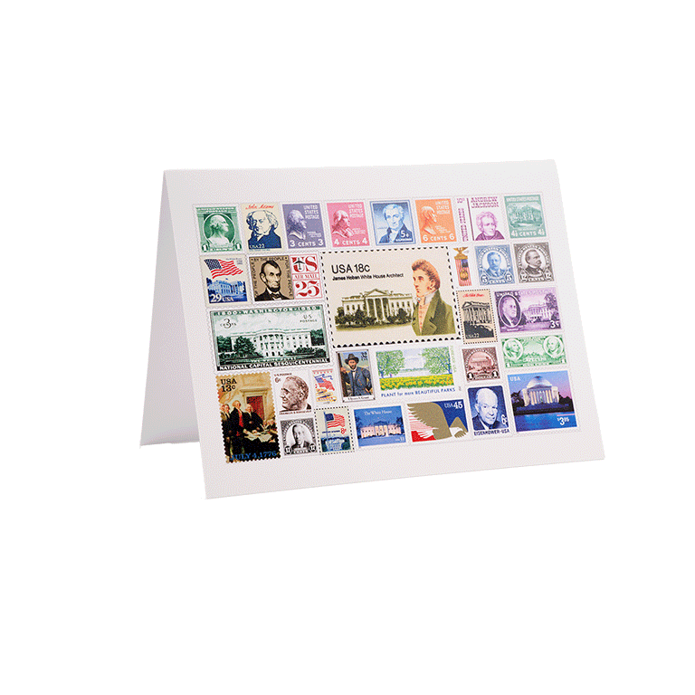 USPS Stamp Collage Set of 6 Notecards - Card