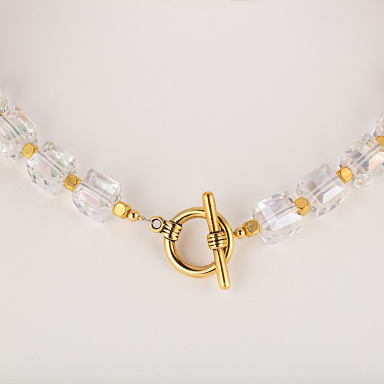 Green Room Crystal Cube Necklace