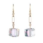 Green Room Crystal Cube Drop Earrings