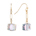 Green Room Crystal Cube Drop Earrings