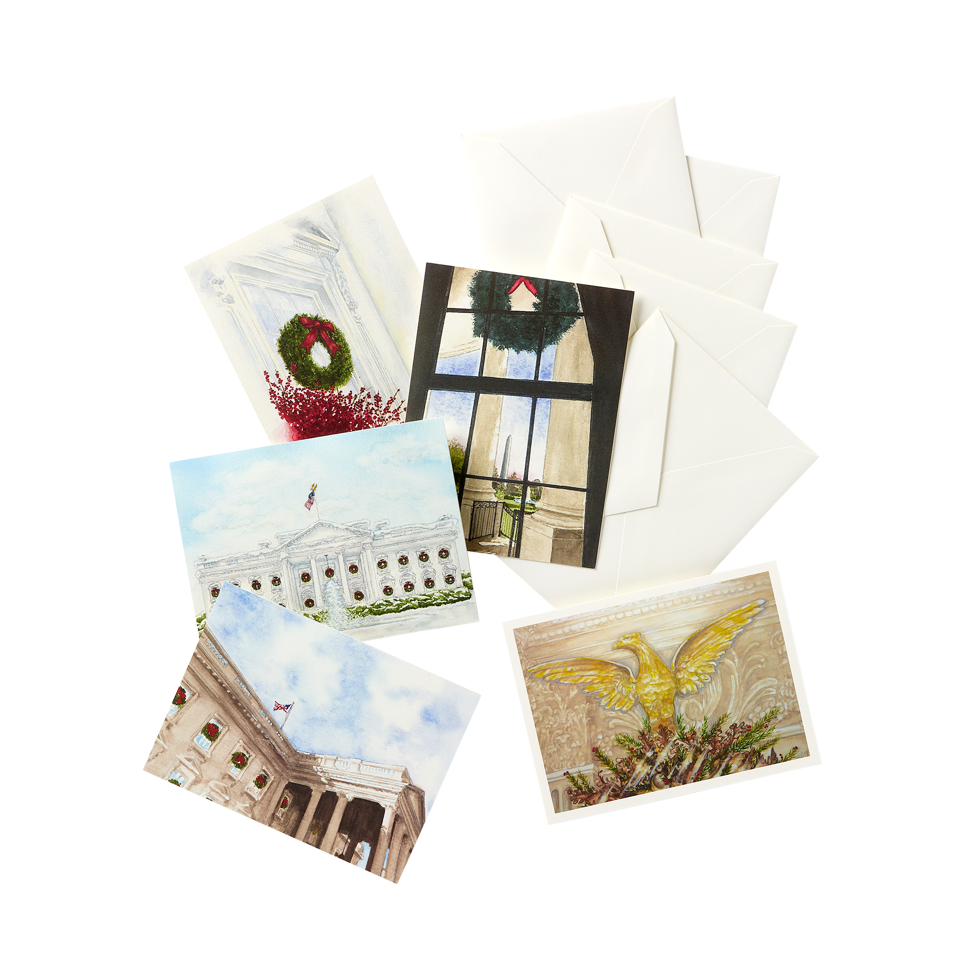 White House Festive Holiday Notecards