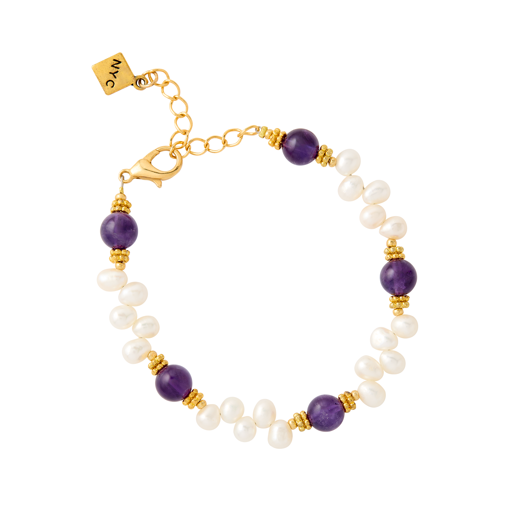 Amethyst and selling pearls bracelet