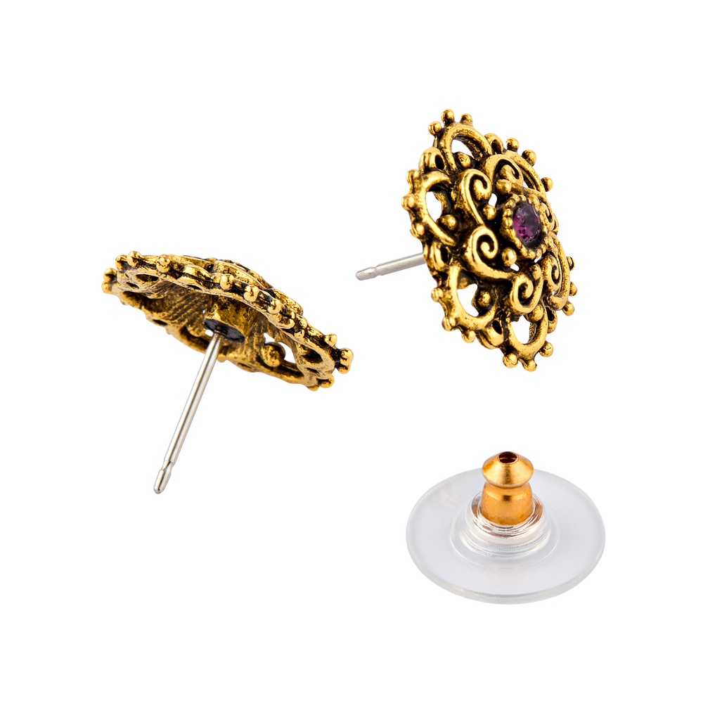 Lincoln Presidential China Inspired Gold Openwork Earring Lincoln Presidential China Inspired Gold Openwork Earring