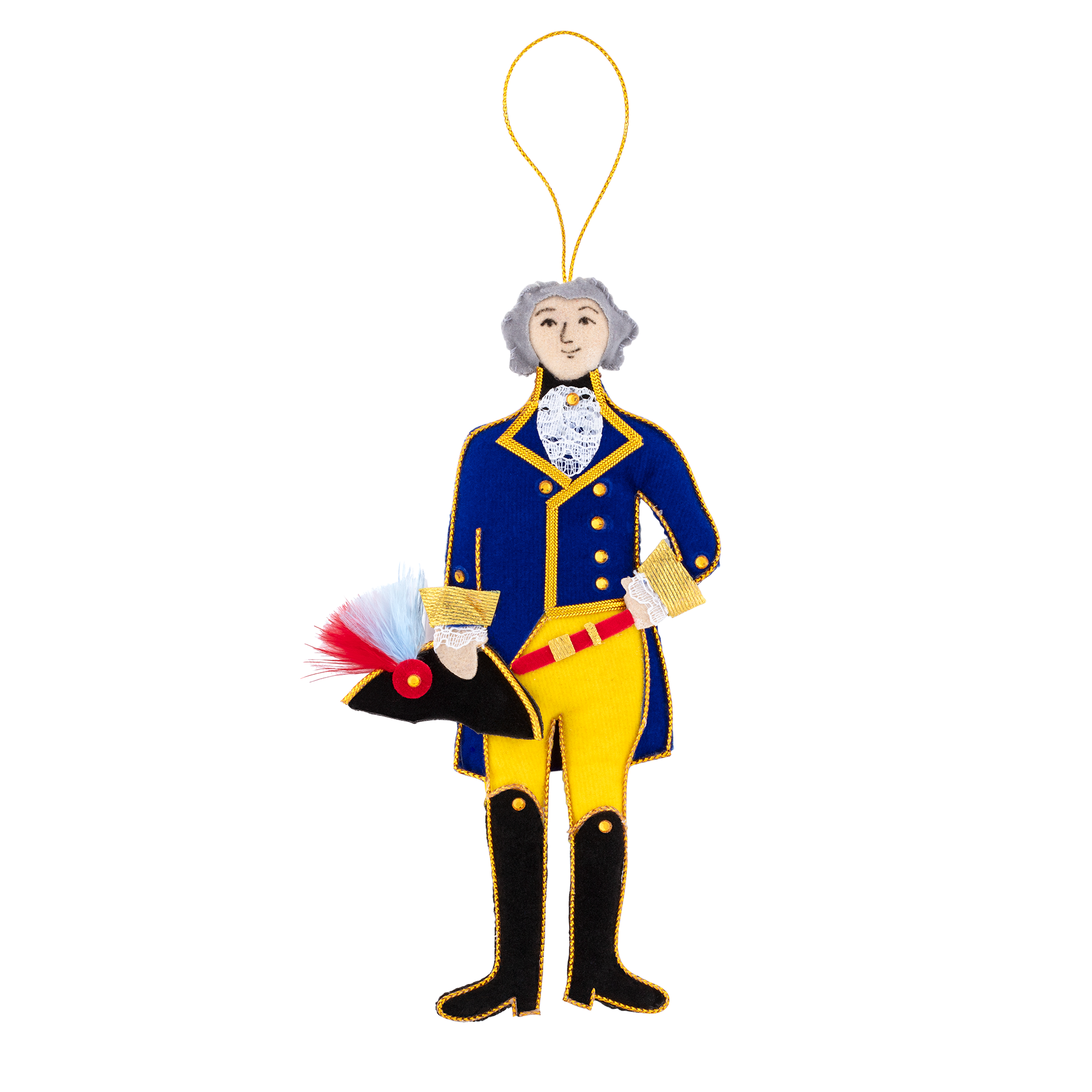 Marquis de Lafayette Embroidered Felt Ornament front