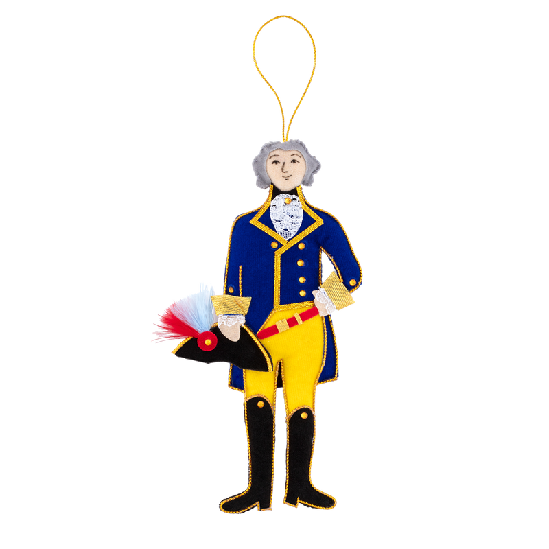 Marquis de Lafayette Embroidered Felt Ornament front