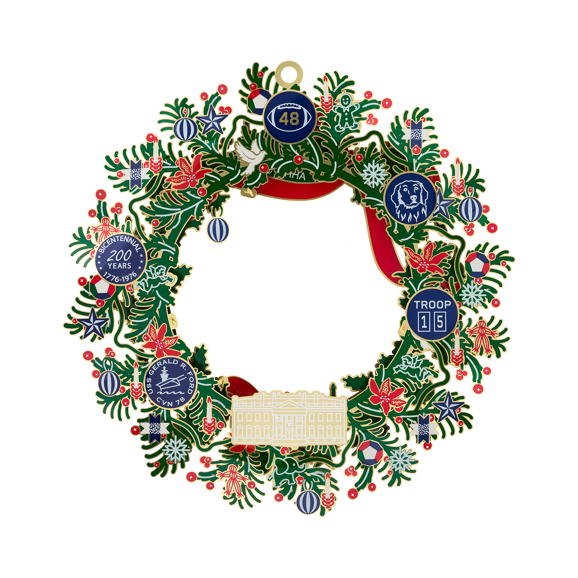 2023 Ornament Decorative Wreath (10”)