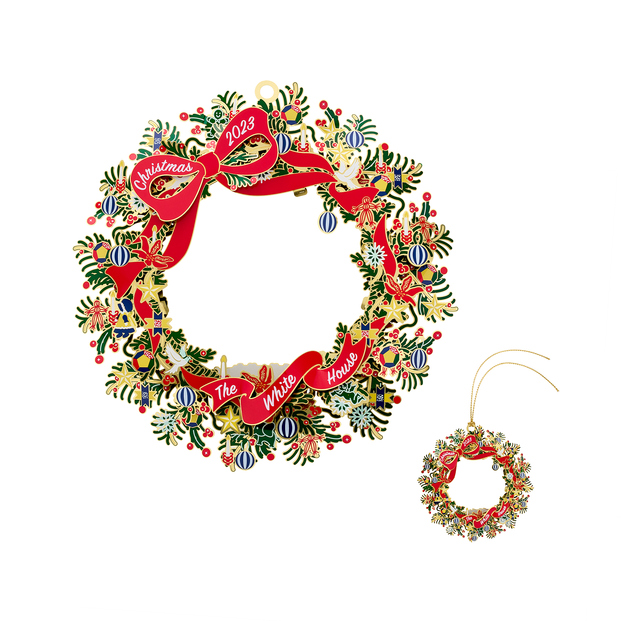 2023 Ornament Decorative Wreath (10”)