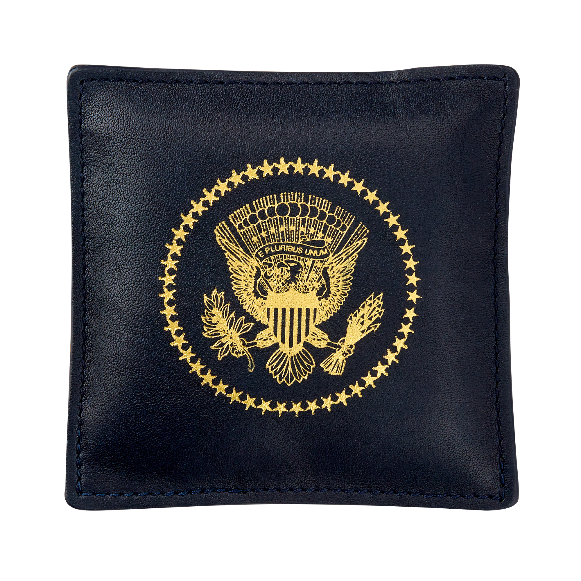 Navy Truman Seal Leather Paperweight