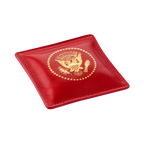 Red Truman Seal Leather Paperweight