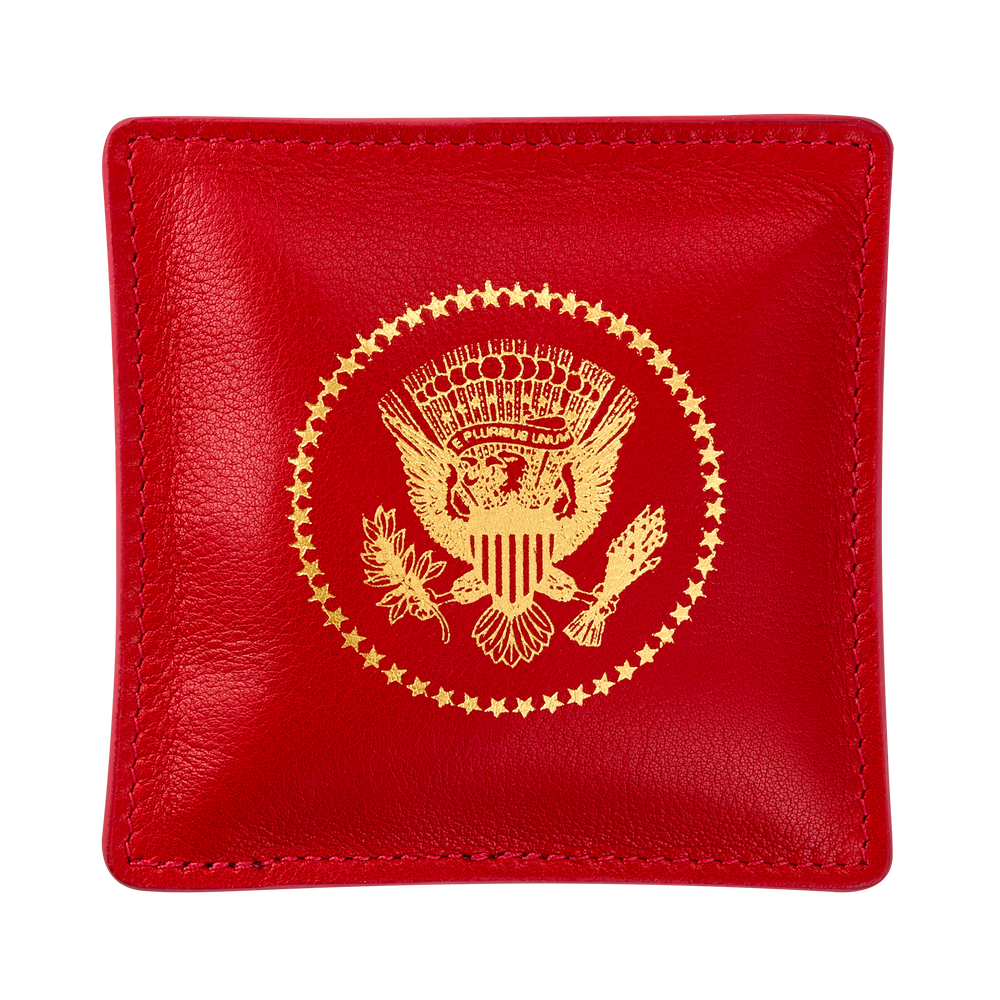 Red Truman Seal Leather Paperweight
