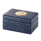 Leather Box with Embossed Crocodile Texture with Truman Seal Coin closed exterior