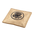 Gold Truman Seal Leather Paperweight angle