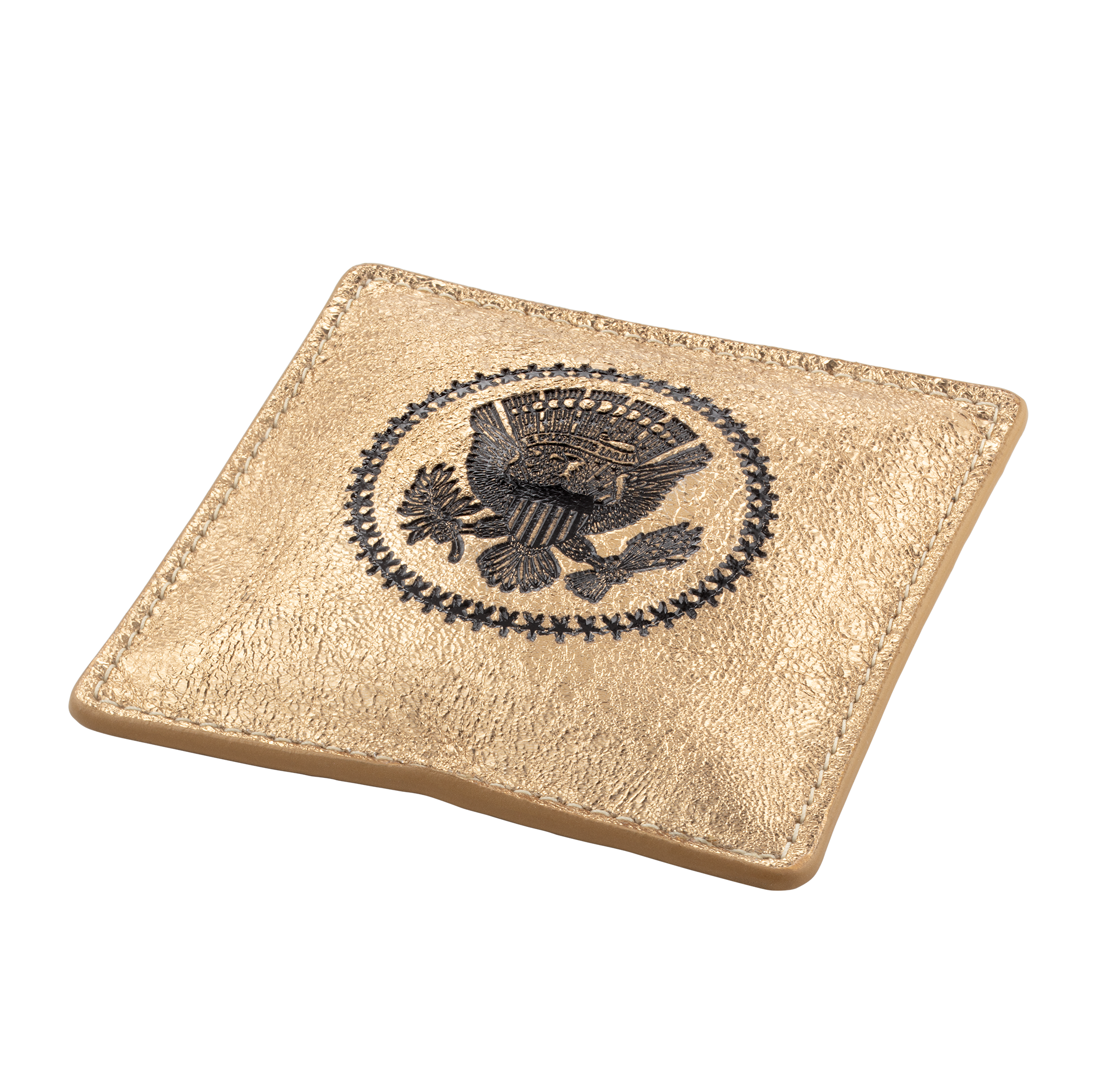 Gold Truman Seal Leather Paperweight angle