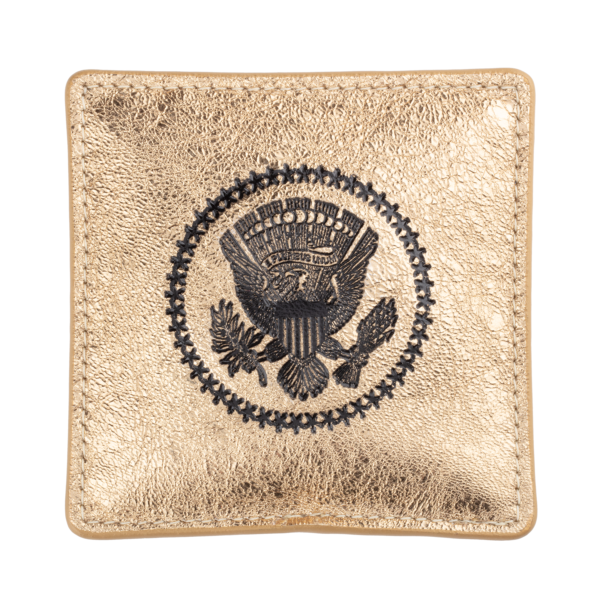 Gold Truman Seal Leather Paperweight top