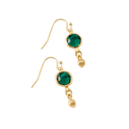 Green Room Faceted Stone Drop Earrings in 14k Gold - Side
