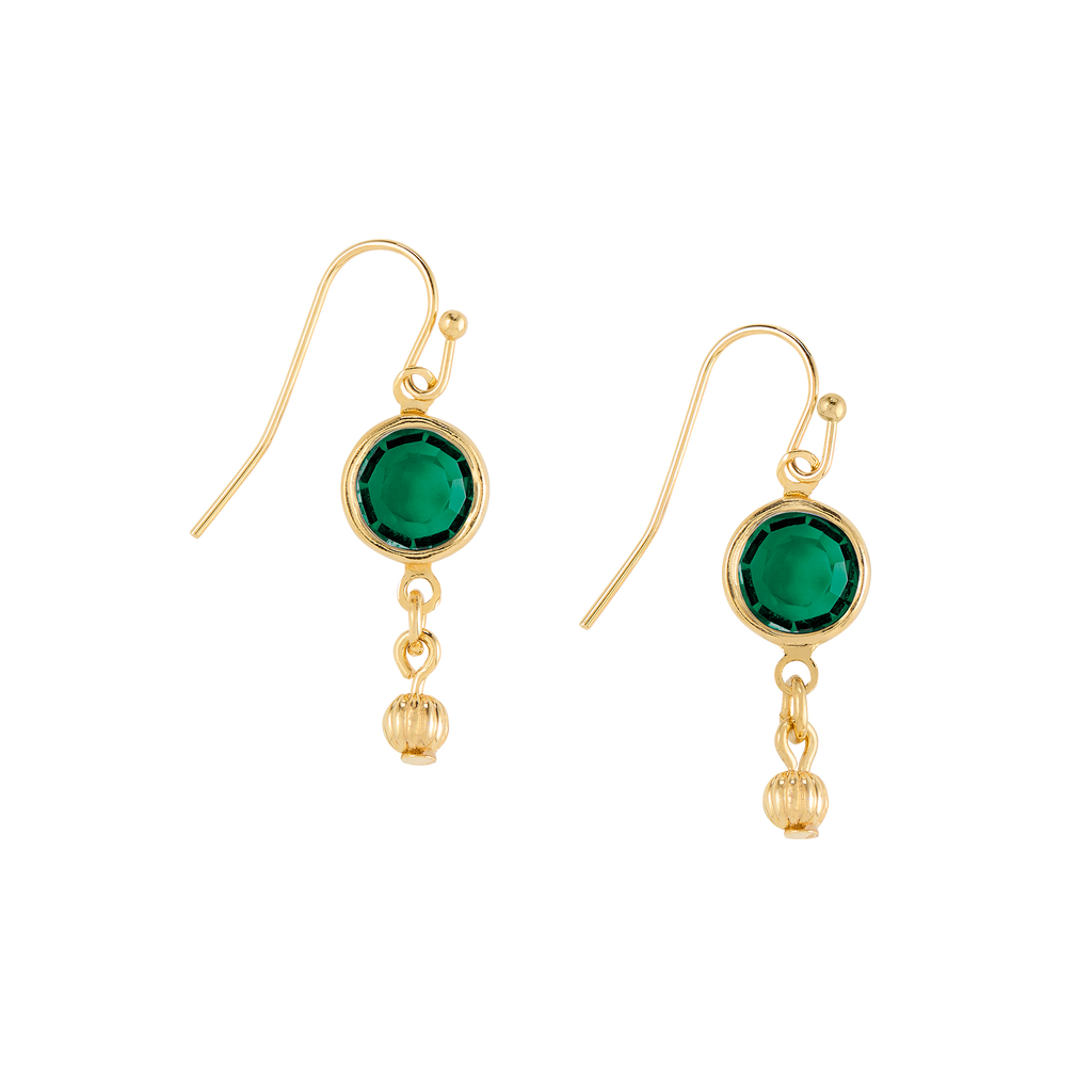 Green Room Faceted Stone Drop Earrings in 14k Gold