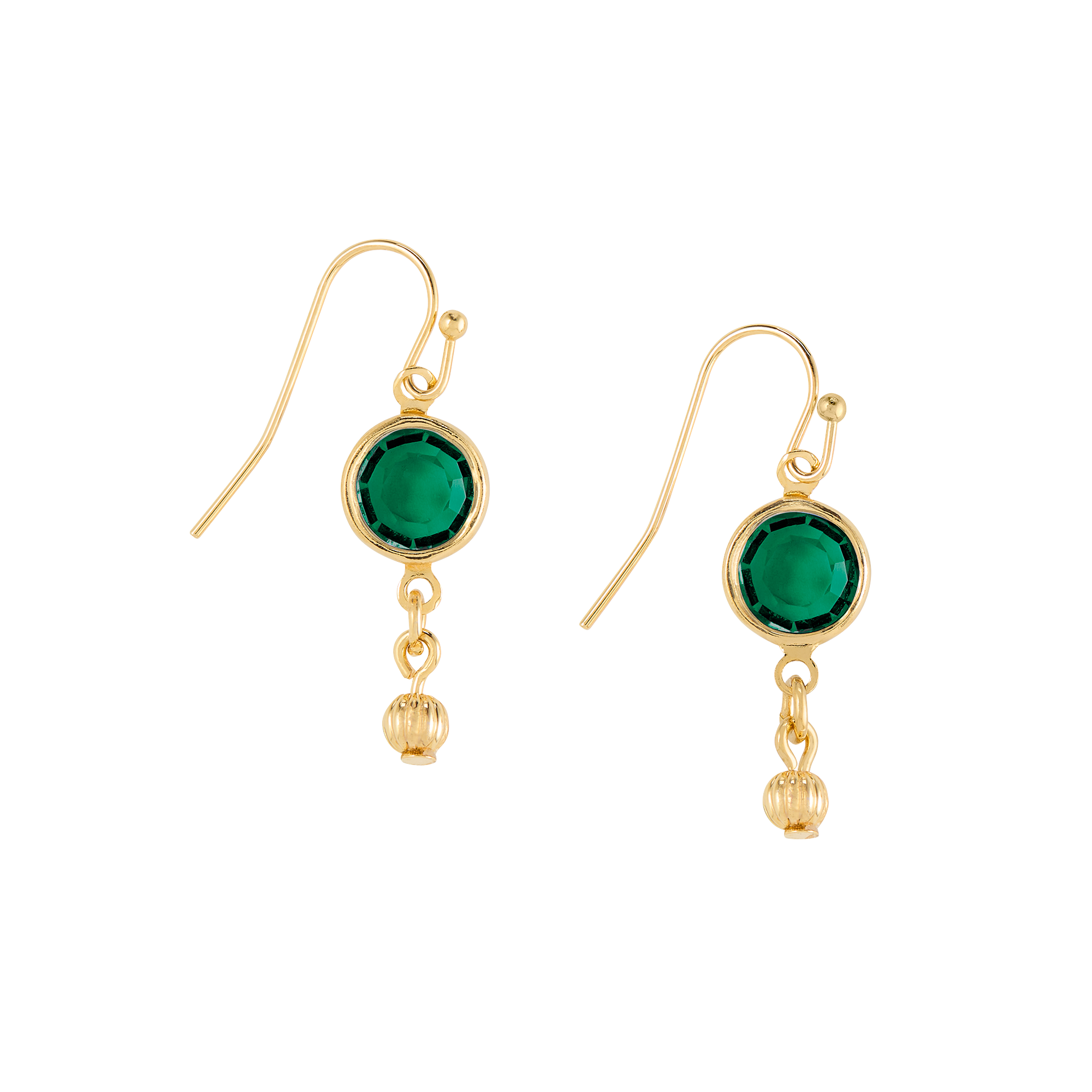Green Room Faceted Stone Drop Earrings in 14k Gold