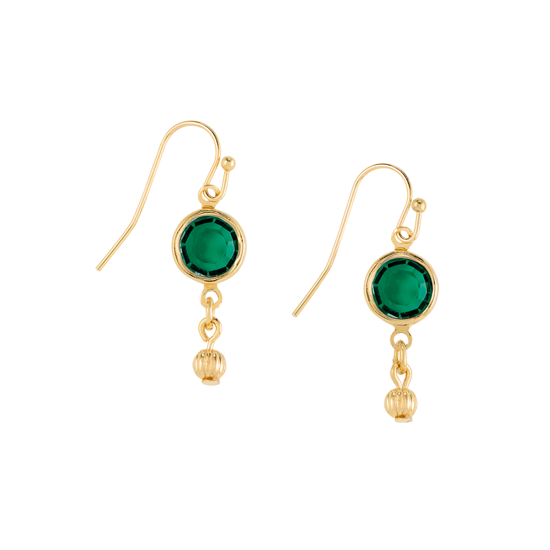 Green Room Faceted Stone Drop Earrings in 14k Gold – White House