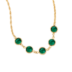 Green Room Faceted Stone Necklace in 14k Gold