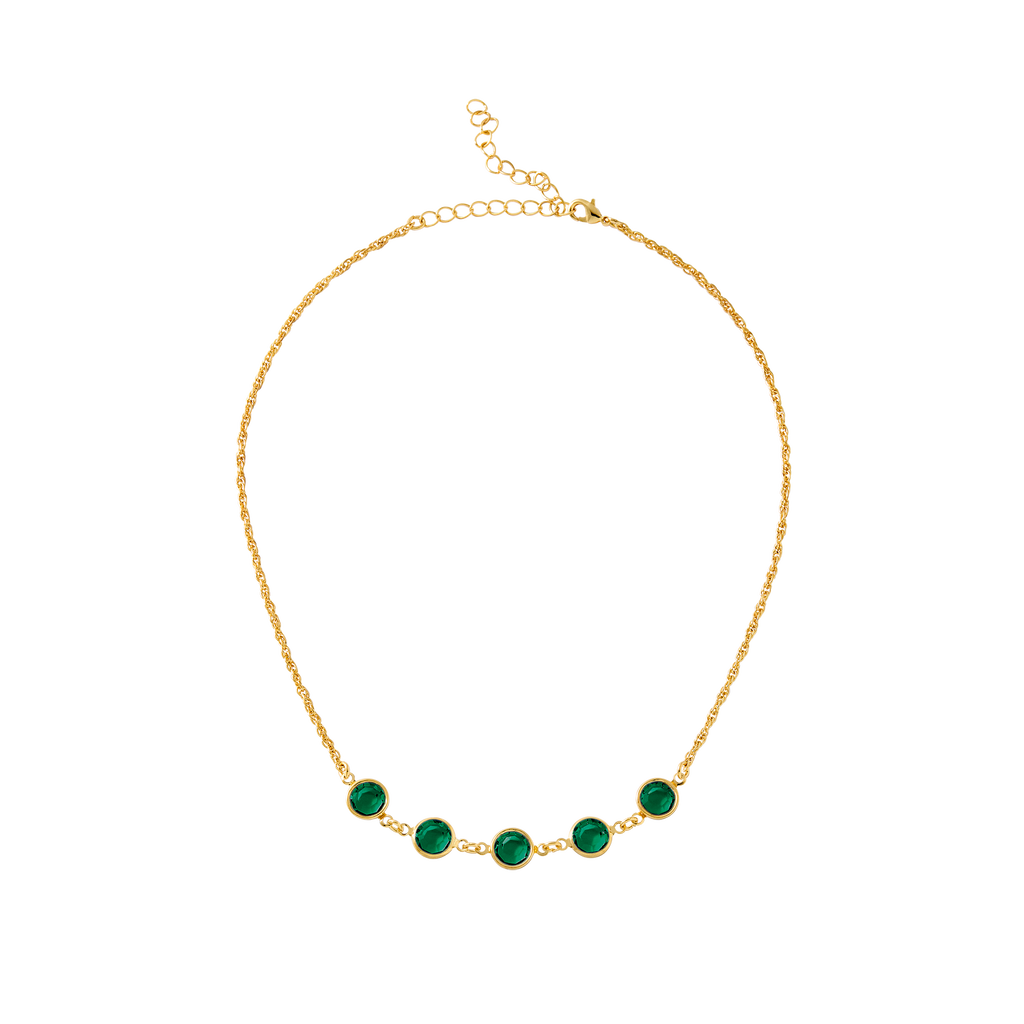 Green Room Faceted Stone Necklace in 14k Gold - Clasp