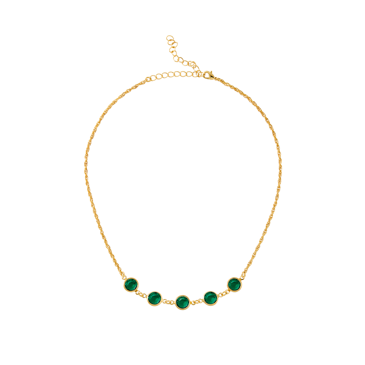 Green Room Faceted Stone Necklace in 14k Gold – White House