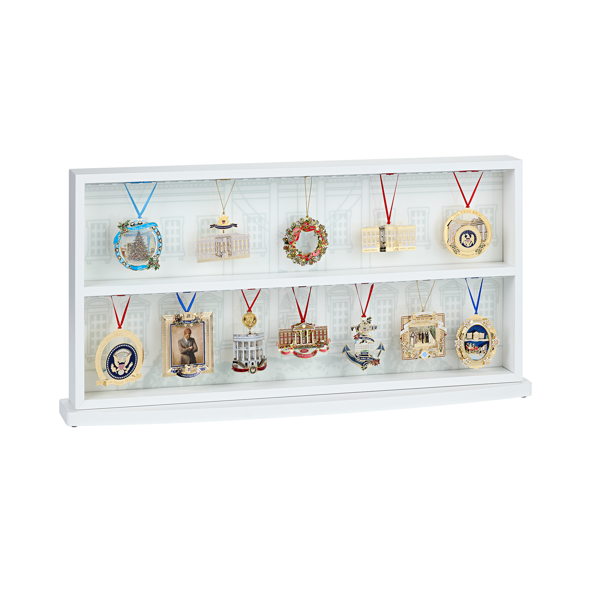 White House Christmas Ornament Display Case