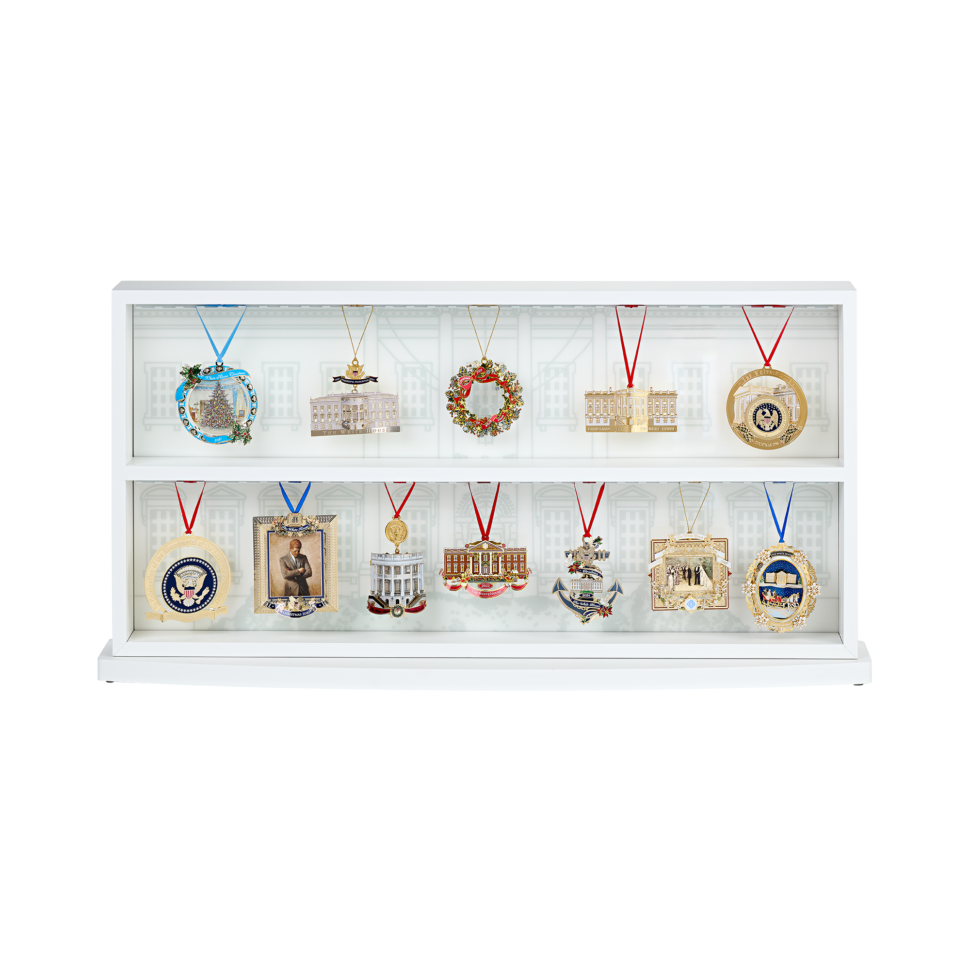 White House Christmas Ornament Display Case