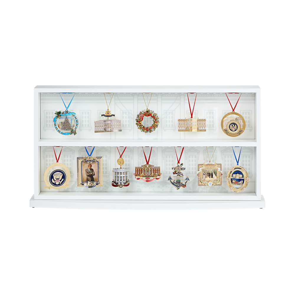 White House Christmas Ornament Display Case