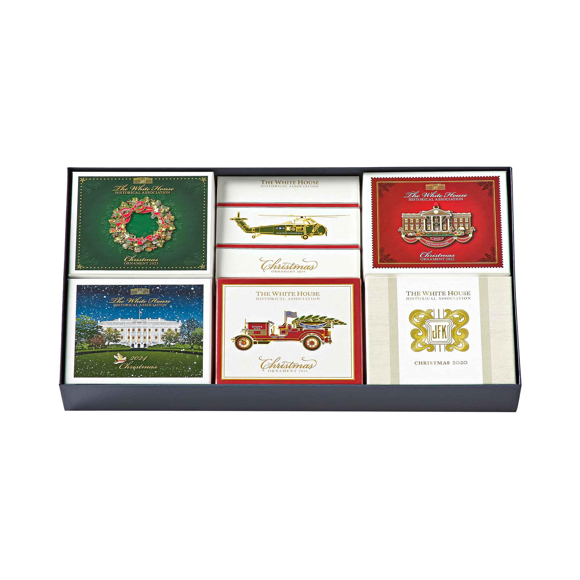 White House Historical Association Ornament Large Storage and Gift Box -  Set of 4 Boxes