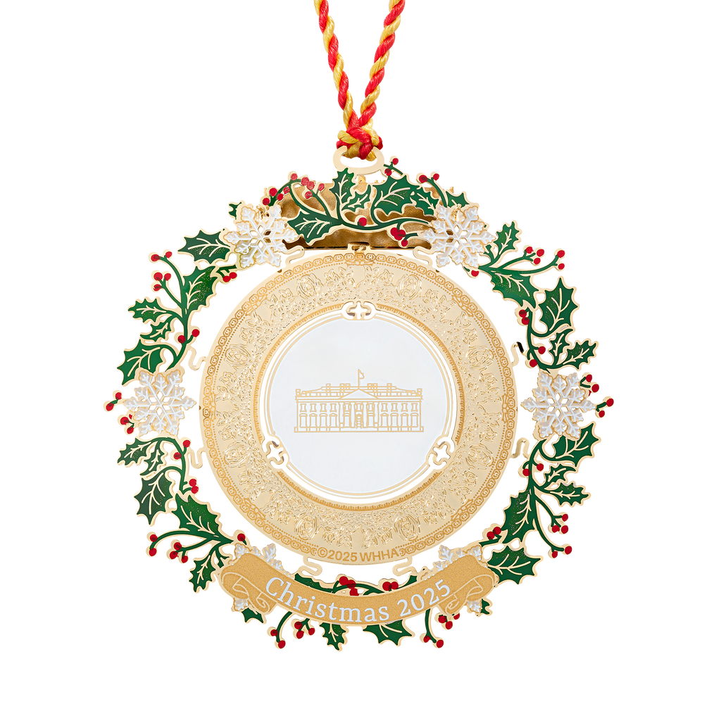 Official 2025 White House Christmas Ornament Back