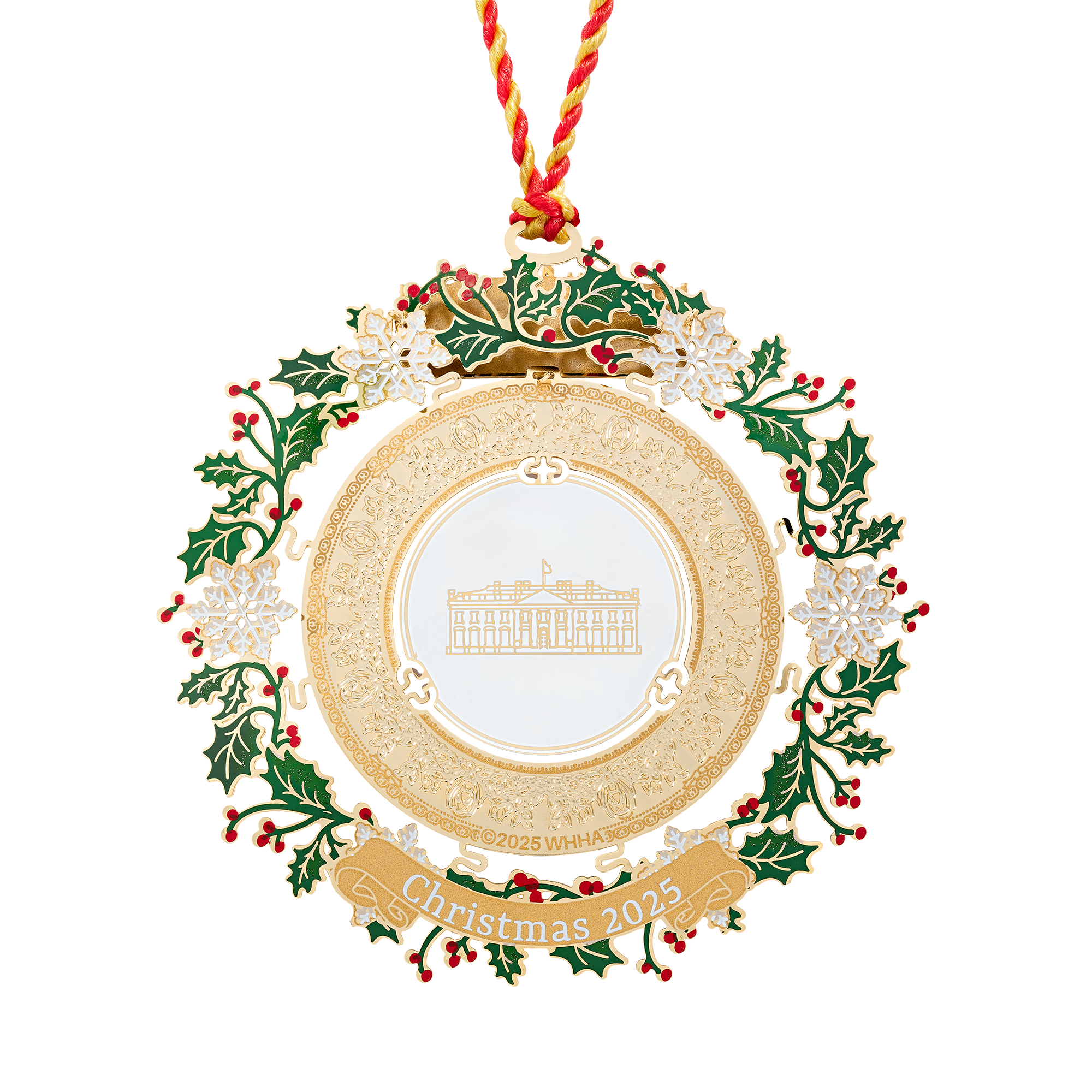 Official 2025 White House Christmas Ornament Back