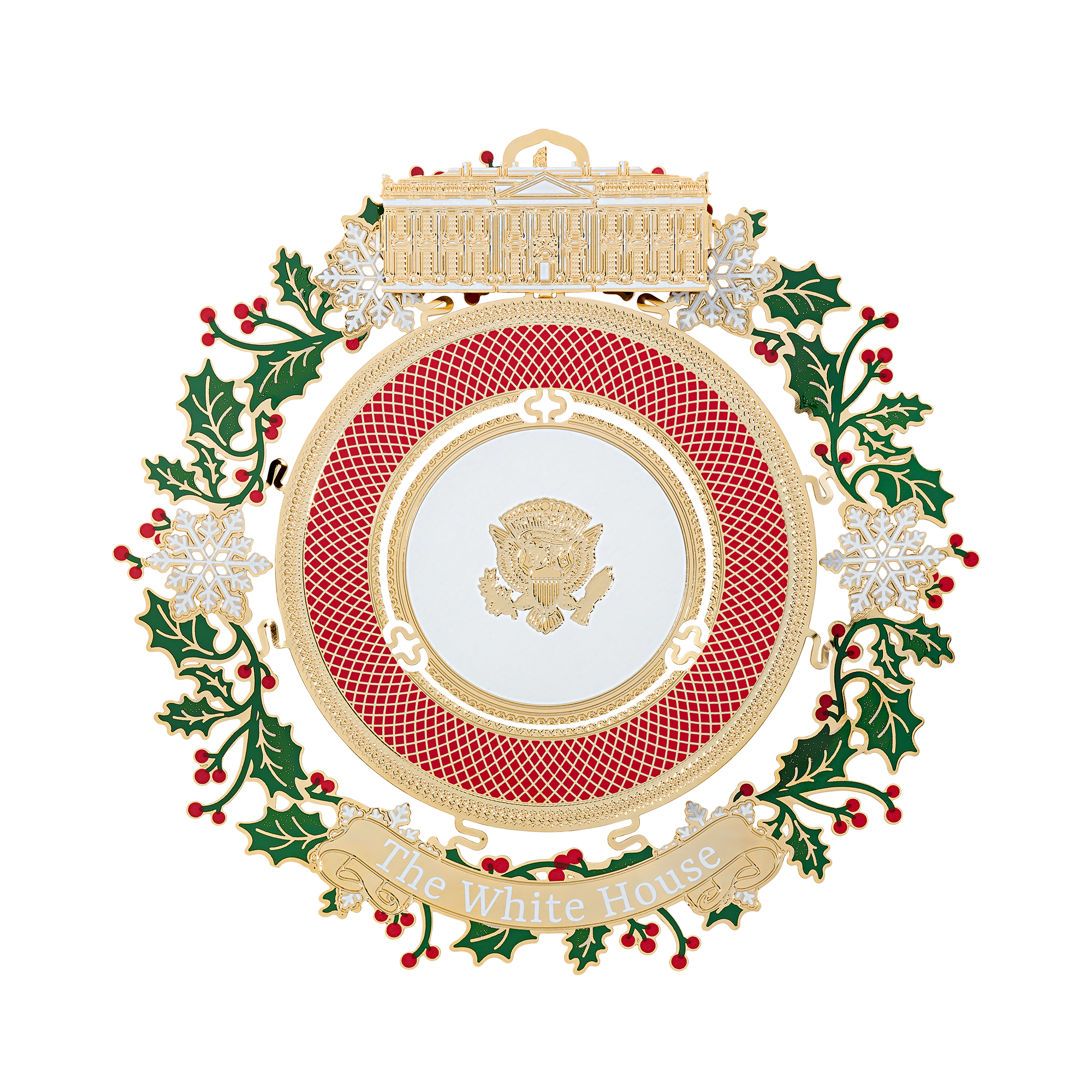 Official 2025 White House Christmas Ornament Closeup