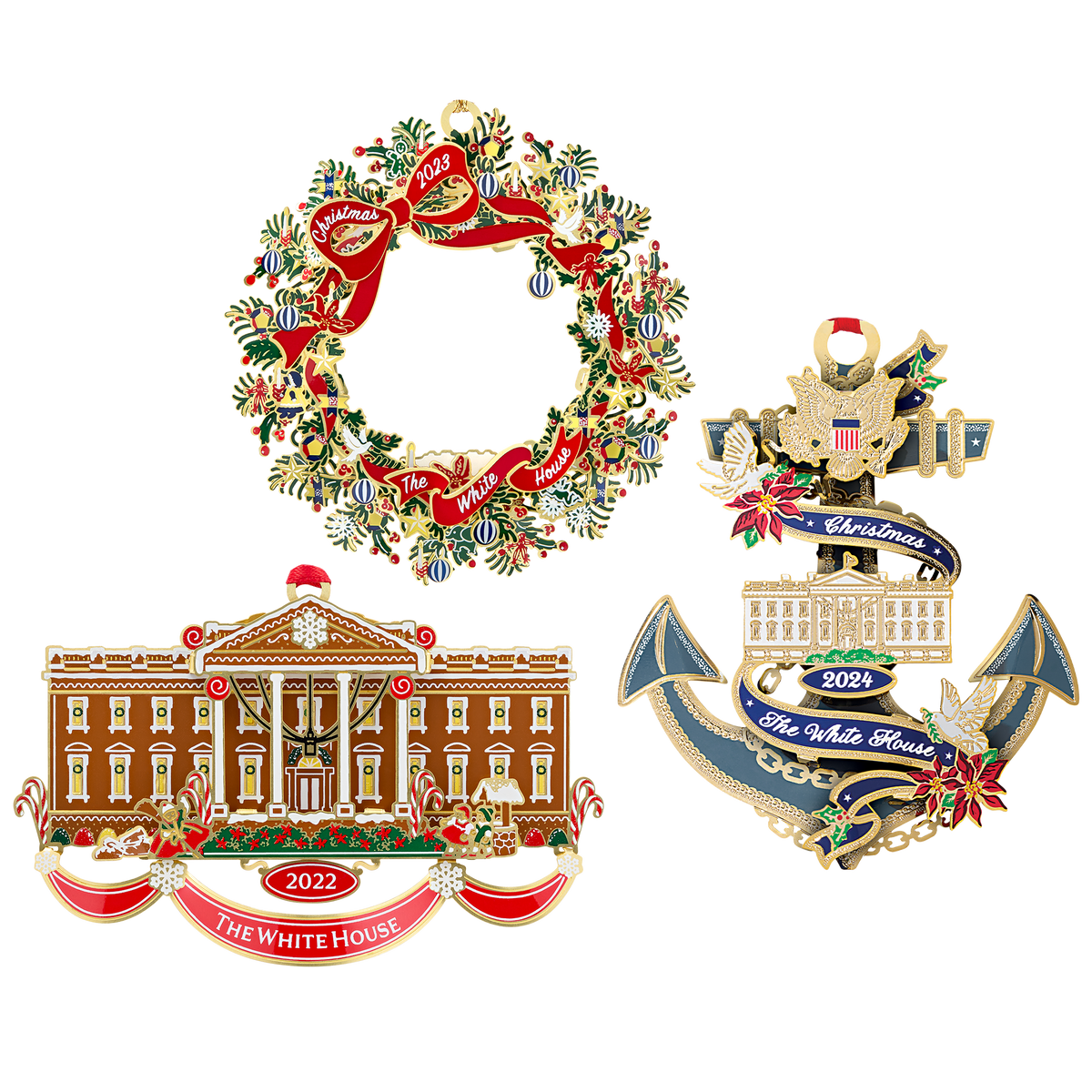 Official White House Christmas Ornament Special Value Bundle: 2024