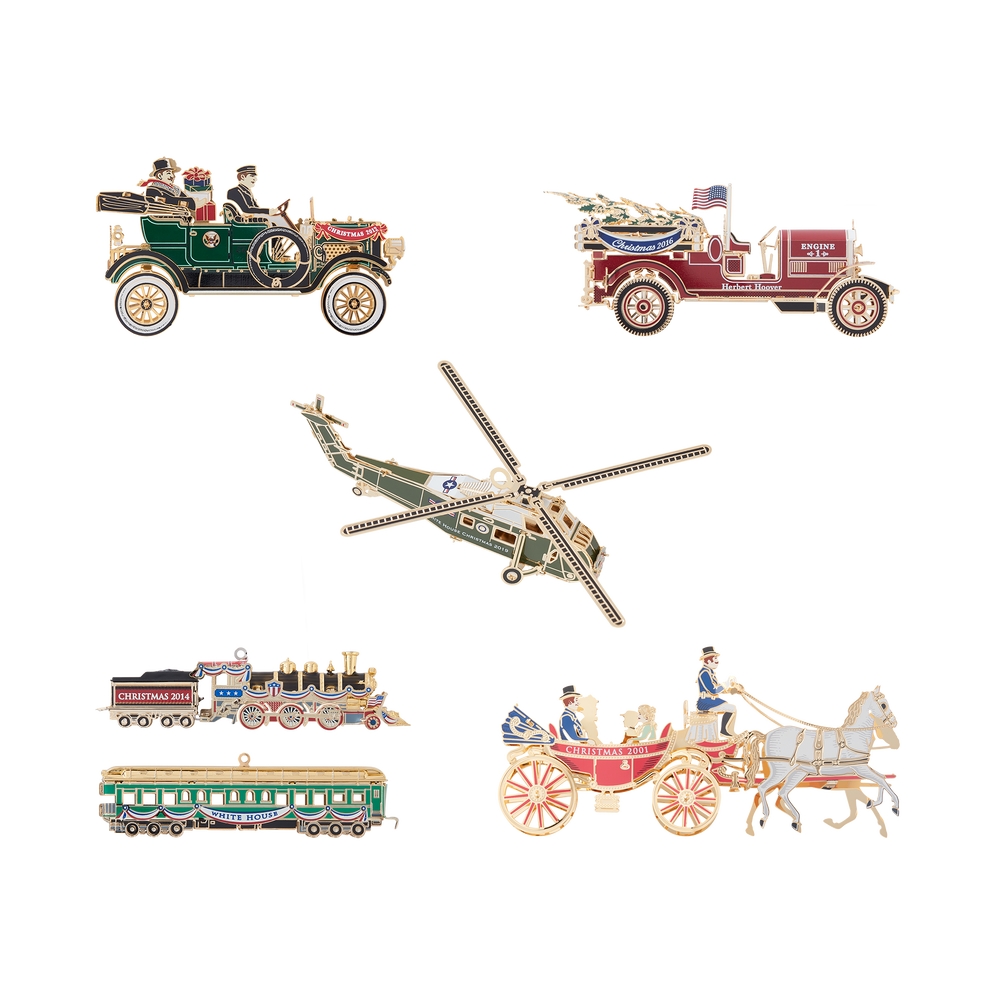 Official White House Christmas Ornament Vehicles Bundle