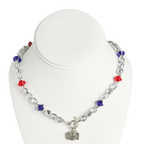 Red, White, and Blue White House Charm Necklace