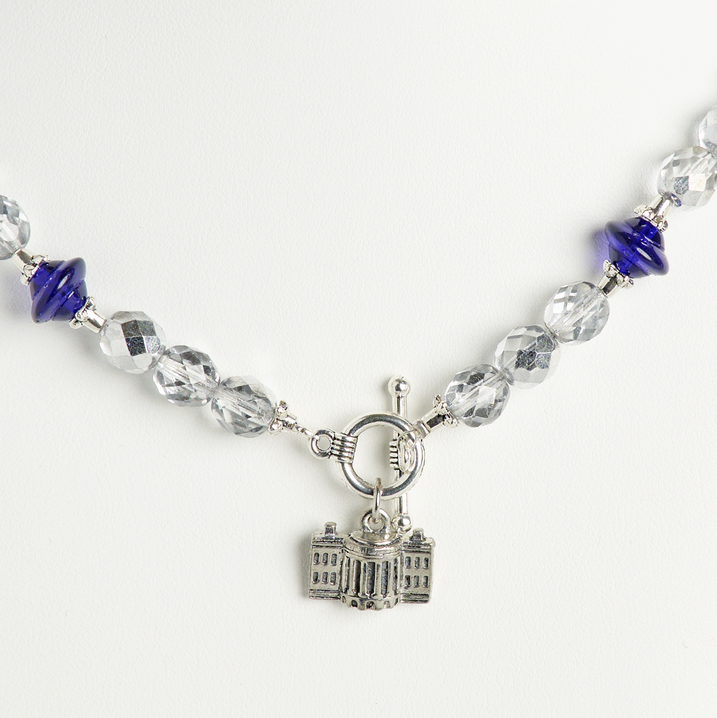Red, White, and Blue White House Charm Necklace