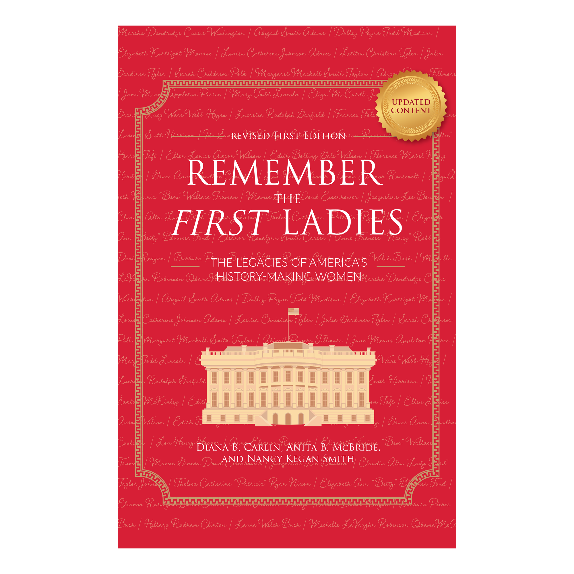 Book cover of 'Remember the First Ladies' with a red background and white text.