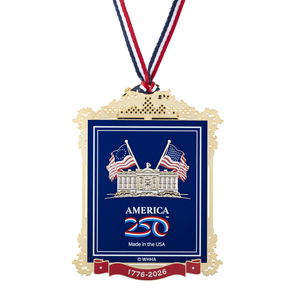 Official Commemorative Ornament of America’s 250th Anniversary back with ribbon