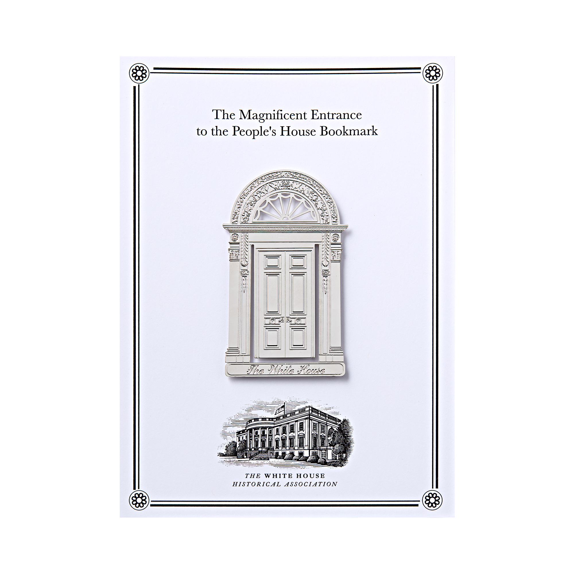 The Magnificent Door to the White House Bookmark in Silver
